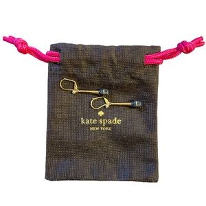 Kate Spade Black and Gold Microphone Drop Earrings